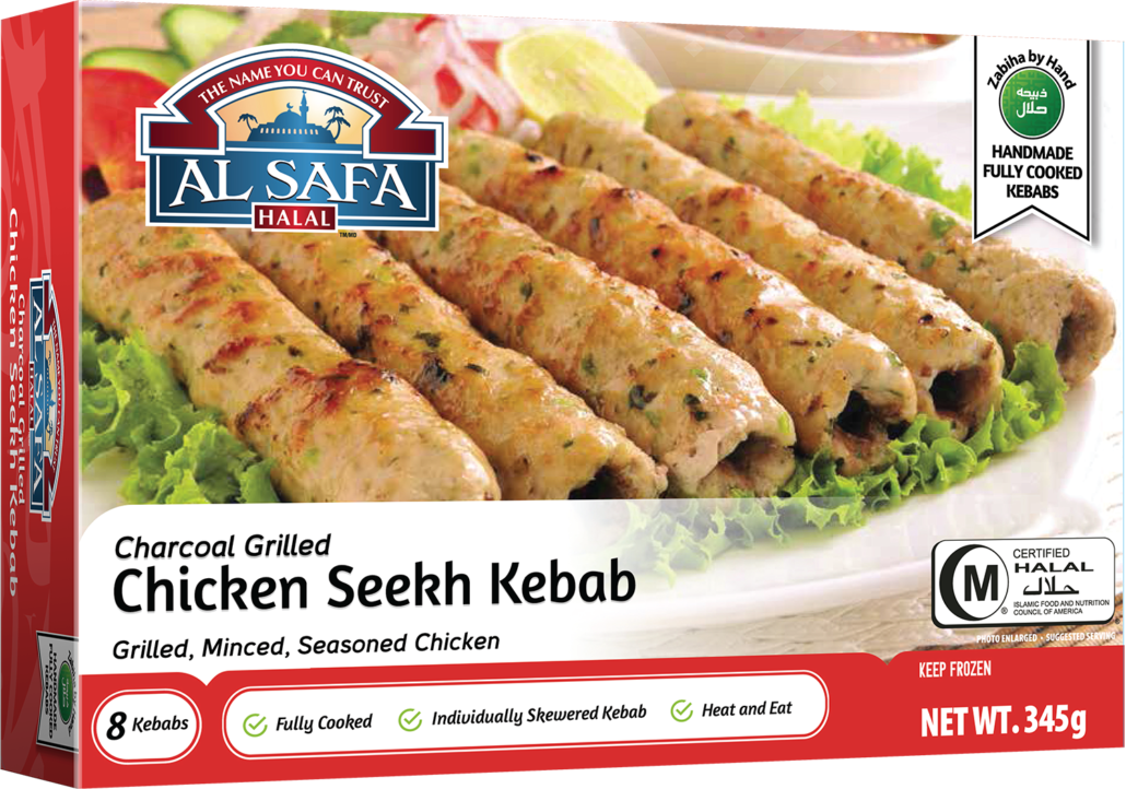 Al Safa Halal Chicken Seekh Kebabs 12 OZ - Asia Bazaar 
