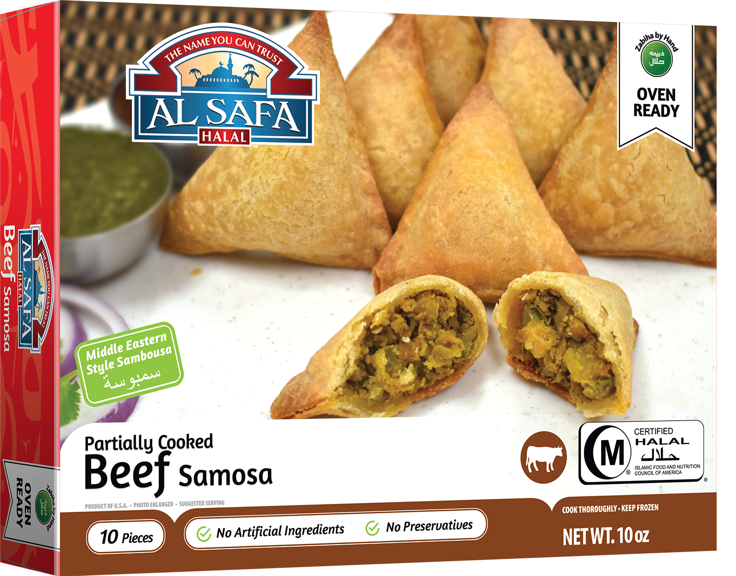 Al Safa Halal Beef Samosa 10.6 OZ - Asia Bazaar 