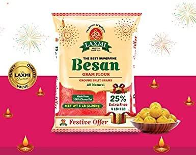 Laxmi Besan ( Freshly Milled ) 4 + 1 lbs - Asia Bazaar 
